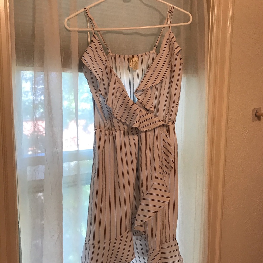 JAPNA Blue & White Stripped Cocktail Dress